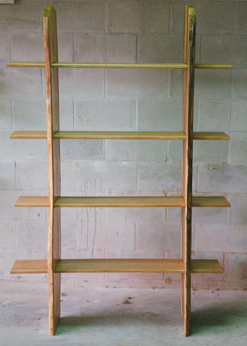 live edge bookshelf