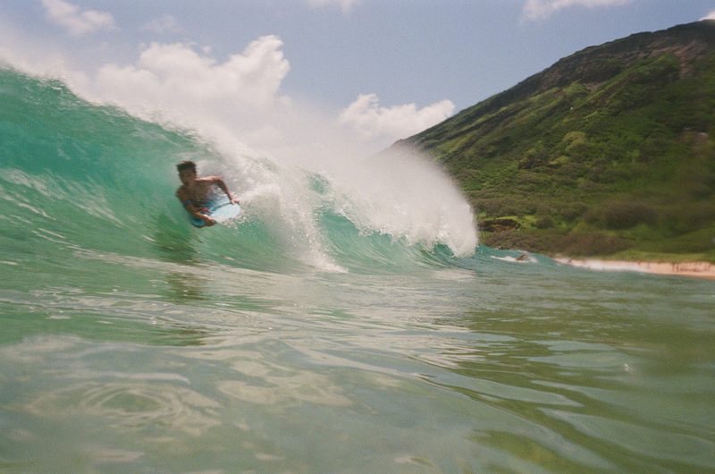 bodyboarder in the barrel